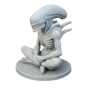 👽 Alien – Escultura Sci-Fi 10CM P/Colorir 👽