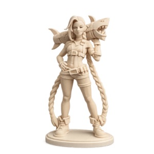 🎮 Jinx LoL De Resina 10CM P/Colorir 🎮