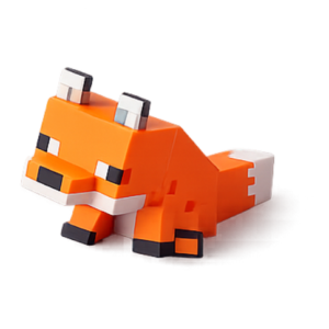 🦊Raposa Minecraft  Em Resina 10cm Colorido🦊