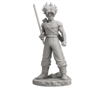 ⚔️Trunks Do Futuro- Em Resina 10 CM P/Colorir⚔️